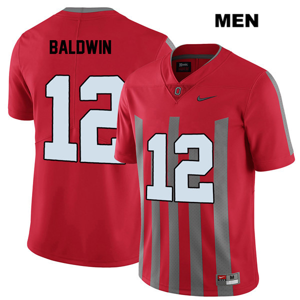 Ohio State Buckeyes Men's Matthew Baldwin #12 Red Authentic Nike Elite College NCAA Stitched Football Jersey AK19F85MZ